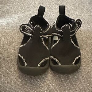 Kids Black Water Shoes with Stitch Detailing